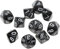 Jowxsx D10 Würfel, 10 Stück, Schwarz, Kunststoff, Dodekaeder, 22mm, Multi-seitig, Rollenspiel-Würfel