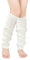 Voarge 1 Paar Beinwärmer Frauen, Winter lang Crochet Stricken Stulpen Damen für Tanzen Fitness Yoga, Weiß