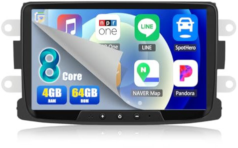 8 Core CAMECHO 4G+64G Android 13 Autoradio für Renault Dacia Logan Duster Sandero Lodgy Capture Symbol Lada Xray mit Navi Carplay Android Auto, 8 Zoll Doppel Din TouchSrcreen mit Bluetooth 5.0 RDS/FM