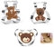 Juego de cortadores de galletas de oso de peluche, 3 piezas de cara de oso y ositos de peluche, cortadores de galletas de acero inoxidable, molde para hornear para niños