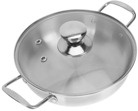 PAMINGONO Pentola in Acciaio Inossidabile E Alluminio Da 22 Cm Pentola Per Zuppa Di Pesce Con Coperchio Per Ramen Istantaneo