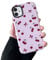 DEFBSC Case for iPhone 12/iPhone 12 Pro, Cute Pink Bow Cherry Print Aesthetic Trendy Pattern for Women Girls Slim Durable Bumper Shockproof Hybrid Hard Back Phone Cover, Red Bow/Glossy