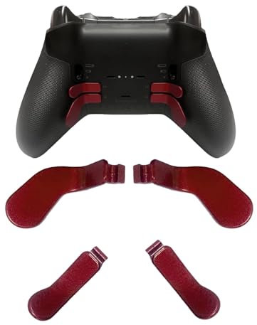 4 Pack Elite Controller Paddles pour Xbox Elite 2 Controller Paddles,Acier Inoxydable Elite Core Controller Paddle pour Xbox One Elite Controller Series 2,Elite Series 2 Core Controller (Rouge mat)