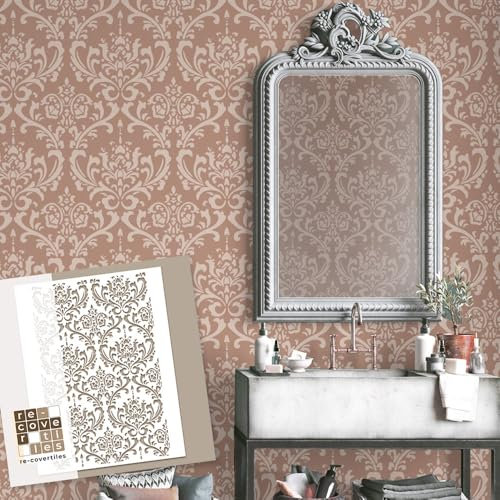 RE-COVERTILES - Stencil per Pittura e Decorazione | Flessibili Lavabili e Riutilizzabili | per Pareti, Pavimenti e Mobili | Decalcomanie | Carta da Parati | Piastrelle | 60x40 cm