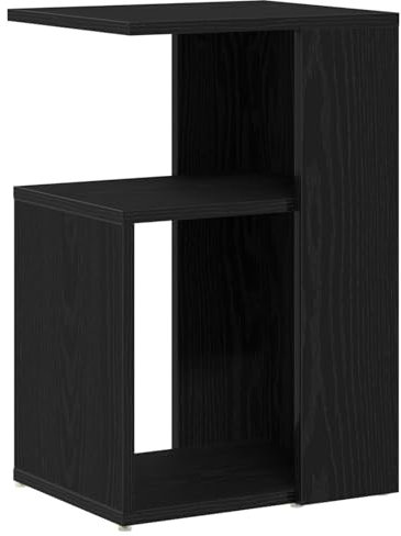 vidaXL Beistelltisch Schwarz aus Eichenholz 36 x 30 x 56 cm. Moderner Akzent für Dein Wohnzimmer oder Schlafzimmer. Klein, kompakt und rechteckig – perfekt als kleine Ablage im Innenbereich.