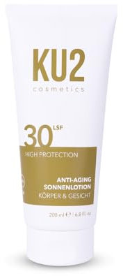 KU2 Cosmetics Anti-Aging Sonnenlotion SPF 30 I UVA- & UVB-Schutz für Gesicht & Körper I Anti-Falten Sonnenschutz mit Pflegeformel I Made in Germany I 200 ml