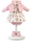 Llorens 1025996 Puppenkleidung für 33 cm Puppen, Kleider-Set mit weißen Bärchen-Kleid und rosa Strickjäckchen, Puppenoutfit, Puppenzubehör