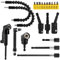 21Pcs Right Angle Drill Attachment Set Include 2Pcs Flexible Drill Bit Extension 3Pcs Rotatable Socket Adapter 2Pcs Hex Shank 105° Right Angle Attachment 10 Screwdriver Bits(COLOR:black)