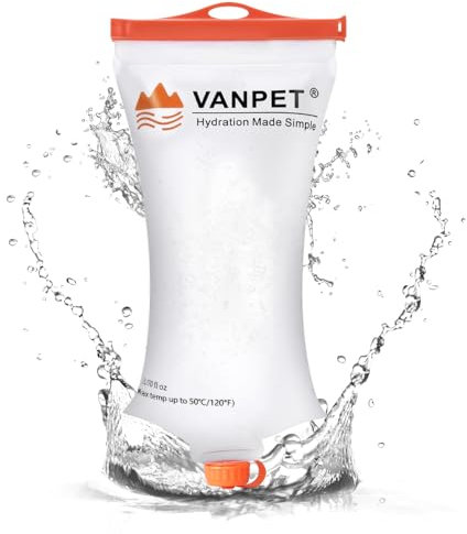 VANPET Upgrade Water Bag 2L Compatible with Sawyer Squeeze Water Filter, Durable TPU Material, BPA & PVC Free Squeeze Pouch, Collapsible Hydration Canteens for Camping Hiking Cycling (2L)