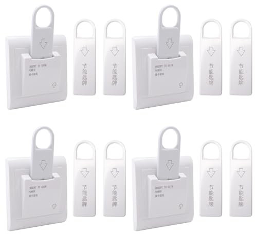 Carlgelrag 4X Interruttore Un Scheda Magnetica per Hotel di Alta Qualità Interruttore Un Risparmio Energetico Inserire La Chiave per L'Alimentazione con 12 Carte
