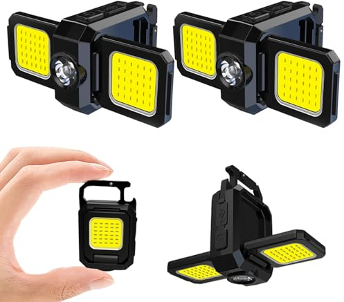 MAKDAK Luz de tienda de campaña para colgar en camping, EDC recargable, plegable, llavero COB linterna, abridor de botellas, para camping, senderismo, reparación de automóviles, indignación de energía