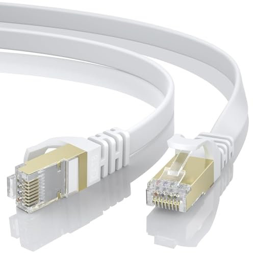 Câble Ethernet 6M, RJ45 Cat 8 Câble Réseau Haut Débit Cable Plat LAN Câble Internet Cat8 Compatible avec Routeur Modem Switch TV Box PC - 6 M
