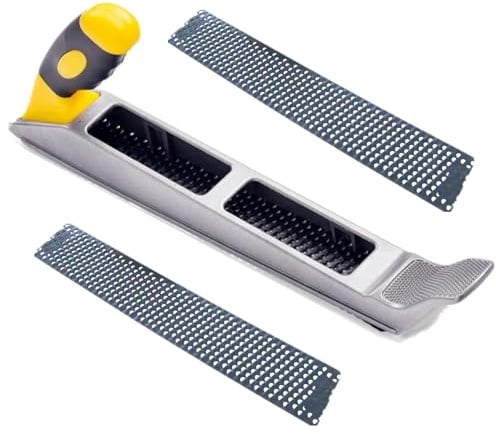 Qivine Gipskartonhobel Hobel Holz, Gipshobel Gipskarton Hobel mit 2 Blätter, Fasenhobel Trockenbau Werkzeug Set mit Raspel Feile zum Formen, Glätten, Abziehen
