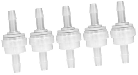 Telituny Rückschlagventil Einweg, 5er Set Lebensmittelechtes PP Rückschlagventil 120°C Beständig, 3.8mm/4.9mm Innendurchmesser für Wasser Luft Systeme, 5.0mm/6.0mm Außendurchmesser (6 mm)