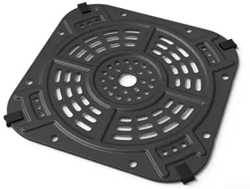 Bandeja de placa frita al aire, 21,5 x 21,5 cm, inserto de cesta cuadrada, antiadherente, repuesto para freidoras de aire de 2 cuartos de galón, accesorio de cocina negro