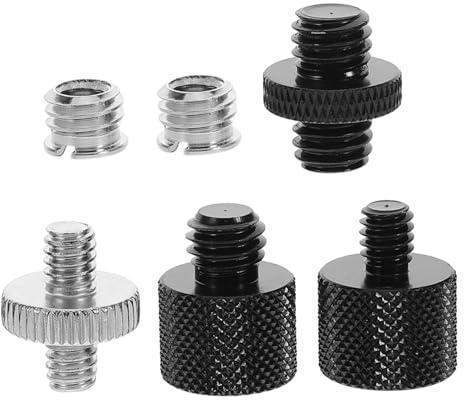 AKOOSY 6pcs Mini Microphone Screw Adapter Versatile Tripod Mount Converter Compatible with Mic Stands and Desk Tripods for Professional Recording Home Studio and Live Audio Equipment