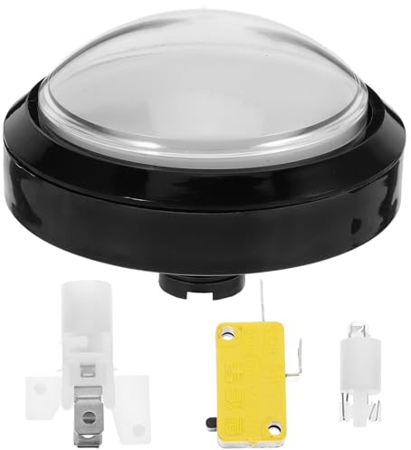 Toyvian Botón de Blanco con Luz LED Pulsador Convexo Autorreestablecible para Máquina de Competición Repuesto Duradero y Fácil de Instalar para Adultos