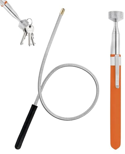 PEAPIN 2Pcs Magnetic Pickup Tool Set, Telescopic Magnetic Pickup Tool | for Retrieving Small Metal Parts, Extendable Magnetic Pickup Tool with Magnet for Car Repair, DIY and Workshop Use