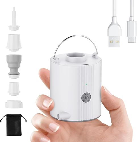 Bomba de Aire eléctrica, Bomba de batería Recargable con 5 boquillas, inflado rápido para Cama Inflable boya, Bolsa de vacío para Ropa