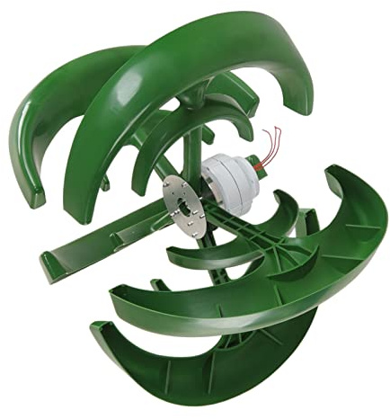 EMUKOEP Kit Generatore Eolico a Forma di Zucca con 5 Pale e Struttura Stabile per il Monitoraggio Marino in Plastica, Lega di Alluminio, Acciaio Inossidabile (200W)