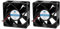 DealMux 70 x 70 x 25 mm 2pole DC 24V Ventilador de refrigeración para PC/Caja de la computadora Negro 2pcs