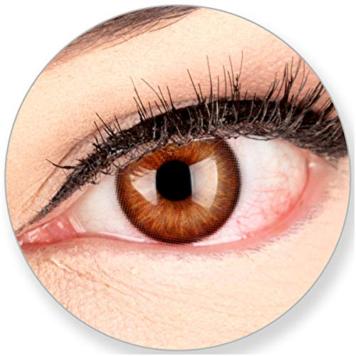 Glamlens SILICONE COMFORT SOFT Braune Kontaktlinsen Elly Hazel ohne Stärke-für Blaue Grüne Dunkelbaune Braune Schwarze Helle Augen. 2 Farbige Braune 3 Monatslinsen - by MeralenS - 0.0 Dioptrien