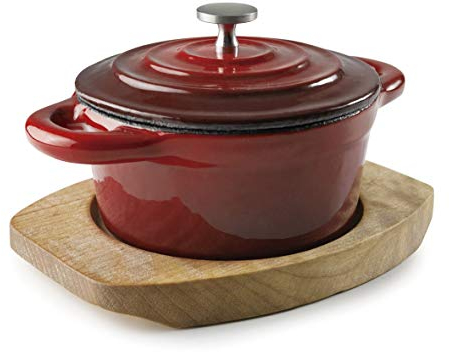LACOR 25856 Kochtopf, Runde Kasserolle, Gusseisen, Rot antik