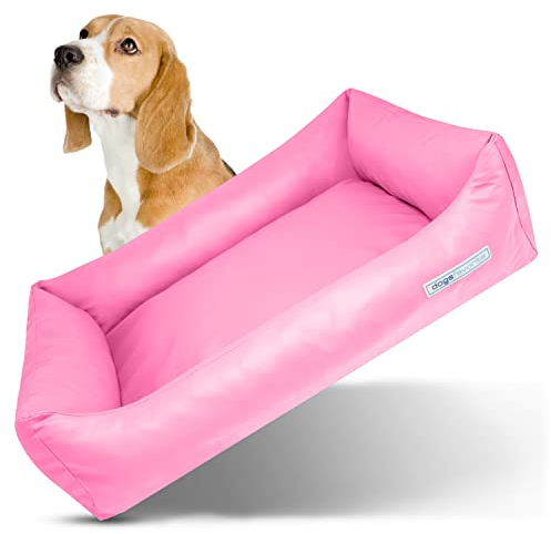 dogsfavorite Hunde-Bett - waschbares Hundekörbchen - hochwertiges Hundesofa - gelenkschonendes Hundekissen - robuste Hundematte - Hundekorb - pink - Gr. XL 130 x 95 cm