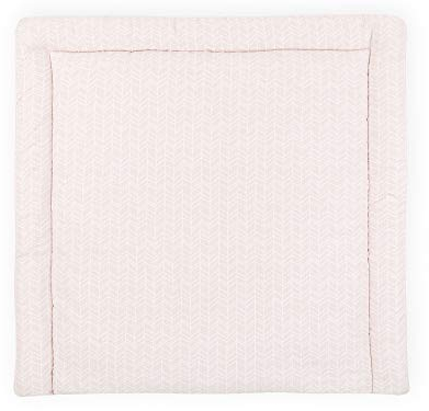 KraftKids Wickelauflage in weiße Feder Muster auf Rosa, Wickelunterlage 78x78 cm (BxT), Wickelkissen