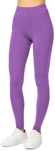 Merry Style Damen Lange Leggings aus Viskose MS10-143 (Purpur, L)