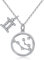 Qings Zwillinge Filigrane Mädchen Kette- 925 Sterling Silber 12 Sternzeichen Runde Anhänger Konstellation Halsketten, Geschenk für Frauen Am Valentinstag