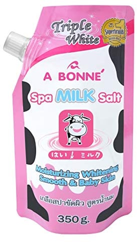 ABONNE Spa Milk Salt Shower Formula, Moisturizing Spa Salt for Body Skin Smooth, Whitening Yogurt Smooth & Baby Skin 350 Grams