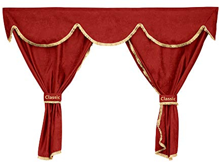 24/7Auto Red Vorhänge + Dekor für Scania R & G normal Cab & P Highline Truck