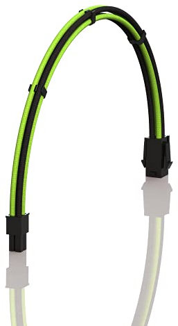 LINKUP - AVA 30cm 4-Poliges CPU-ATX-Motherboard-Netzteil Geflochtene Benutzerdefinierte Mod-PC-Verlängerungskabel mit Kämmen | Einzelpackung | 300mm - Grün Shwarz