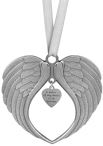 Asamio Gedenkschmuck Engelsflügel – ein Stück meines Herz ist in Heaven – Weihnachtsbaum-Anhänger zum Aufhängen, doppelseitig, Weihnachtsschmuck