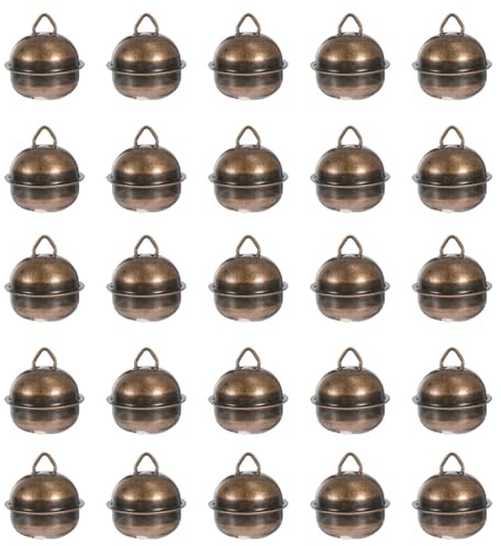 IMIKEYA 60 Stück Glöckchen zum Basteln 22 mm kleine Vintage Glöckchen Bronze rustikale Weihnachtsglocke Metallglöckchen Weihnachtsschmuck Ornament für Geschenkverpackung Weihnacht Dekoration
