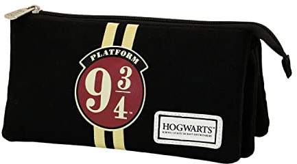 Harry Potter 9 3/4-Estuche Portatodo Triple HS, Marrón, 23 x 12 cm
