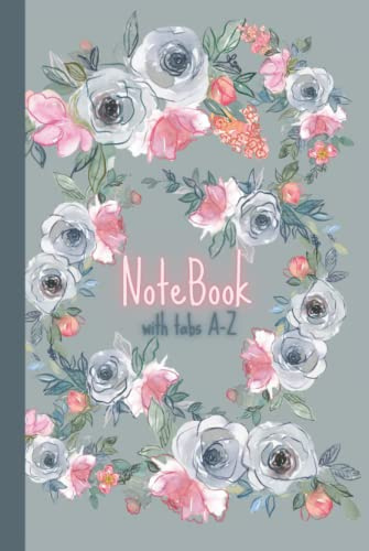 A-Z Notebook A5: Lined Journal With Alphabetical Tabs, Plus Password And Address Entries - Medium & Portable Size.