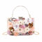 Fecialy Blumen Clutch Abendtaschen für Damen mit bunten Blumen Metall Strasssteinen Abend Clutch Geldbörse Hochzeit Party Handtaschen,Champagner