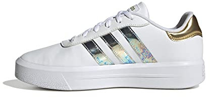 adidas Damen Court Platform Sneaker, Ftwr White Ftwr White Matte Gold, 38 2/3 EU