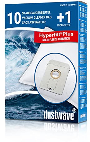 Dustwave® Lot de 10 sacs d'aspirateur pour AEG Vampyr 8400 Electronic - Micropolaire multi-couches avec fermeture hygiénique - Fabriqué en Allemagne