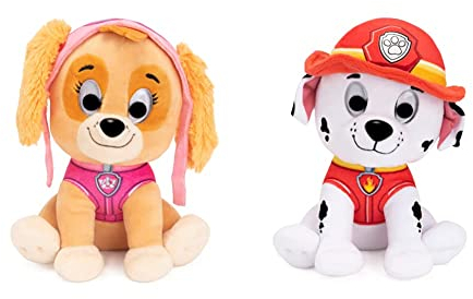 GUND PAW Patrol Skye Plüschtier, 23 cm, ab 1 Jahr empfohlen & PAW Patrol Marshall Plüschtier, 23 cm - hochwertiges Kuscheltier für Fans der beliebten TV-Serie, ab 1 Jahr empfohlen