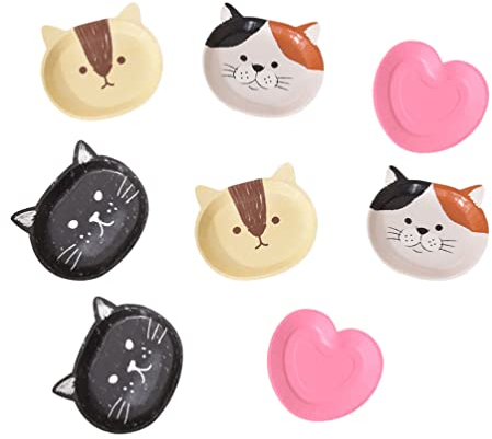 8 Stück Katze Party Dessertteller Gewürzgerichte Sushi Tauchschale Vorspeisenteller Dessertteller for Party Hochzeiten Picknick Küchengeräte