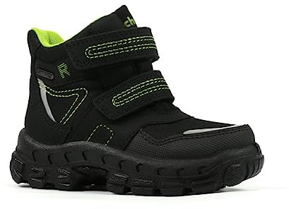 Richter Kinderschuhe Davos Schneestiefel, Black/Lime, 28 EU