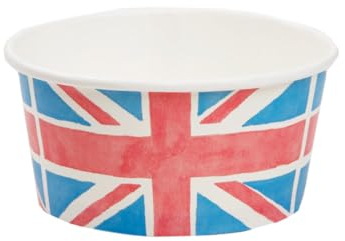 Talking Tables Royal Union Jack Flag Disposable Ice Cream Cups-Recyclable Paper Tableware for The Coronation, King Charles, Street Parties, British Themed-8 Pack, BRITICECUP
