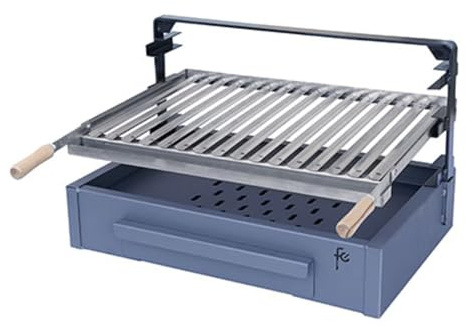 FLORES CORTES - Soporte Barbacoa con Cajón y Parrilla Inoxidable 800 x 430 x 420 mm.