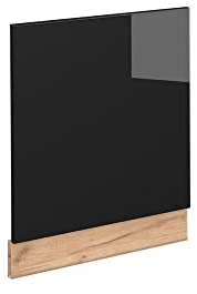 Vicco Frontblende Fame-Line, Schwarz-Eiche Hochglanz/Goldkraft Eiche, 60 cm ohne Arbeitsplatte