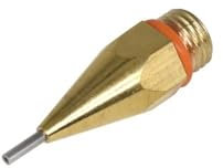 AYAZER Pistola per colla a caldo ugello in rame ugello di diametro piccolo 1,0 x 40 mm diametro apertura 1 mm con chiave a ugello, 3 pezzi/lotto (dimensioni: 1,0-40 mm 1 pezzo)