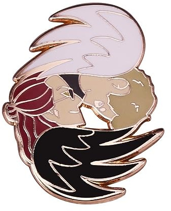 MayDee Good Omens Metall Abzeichen Anstecknadel Accessoires Für Kleidung, Good Omens Fanzine Badge Engel Und Dämonen