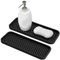 QHFlashbuy Porte Éponge en Silicone - 2 Pièces Organiseur d'Évier de Cuisine Antidérapant, Tapis d'Égouttage pour Rangement Éponges, Produit Vaisselle, Savon, Brosses - 23 x 9 x 1,2 cm